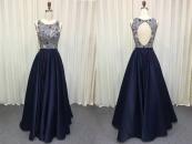 Klassischer Satin Luxus Hochzeitskleid Brautkleid Glitzer Sabrina-Ausschnitt offen Rücken